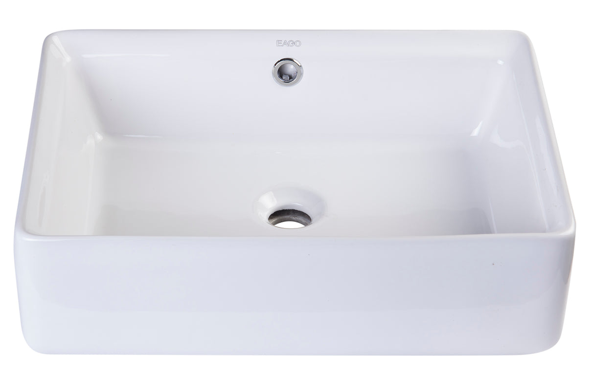 EAGO BA131 20" RECTANGULAR CERAMIC ABOVE MOUNT BASIN VESSEL SINK
