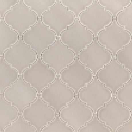 Portico pearl arabesque 10.83X15.5 glossy ceramic mesh mounted mosaic tile SMOT PT PORPEA ARABESQ product shot multiple tiles angle view