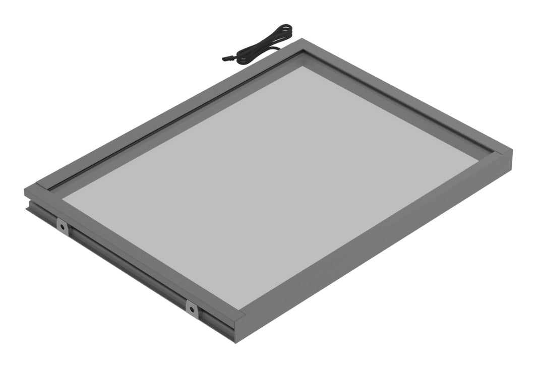Häfele 807.76.353 TAG - Shelf, Illuminated Glass Shelf, powder-coated matte nickel; 30" width; 13 3/4" depth; Warm white to cool white