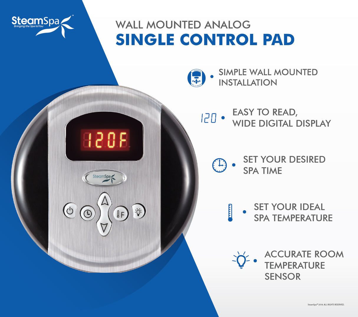 SteamSpa Indulgence Control Kit in Brushed Nickel INPKBN