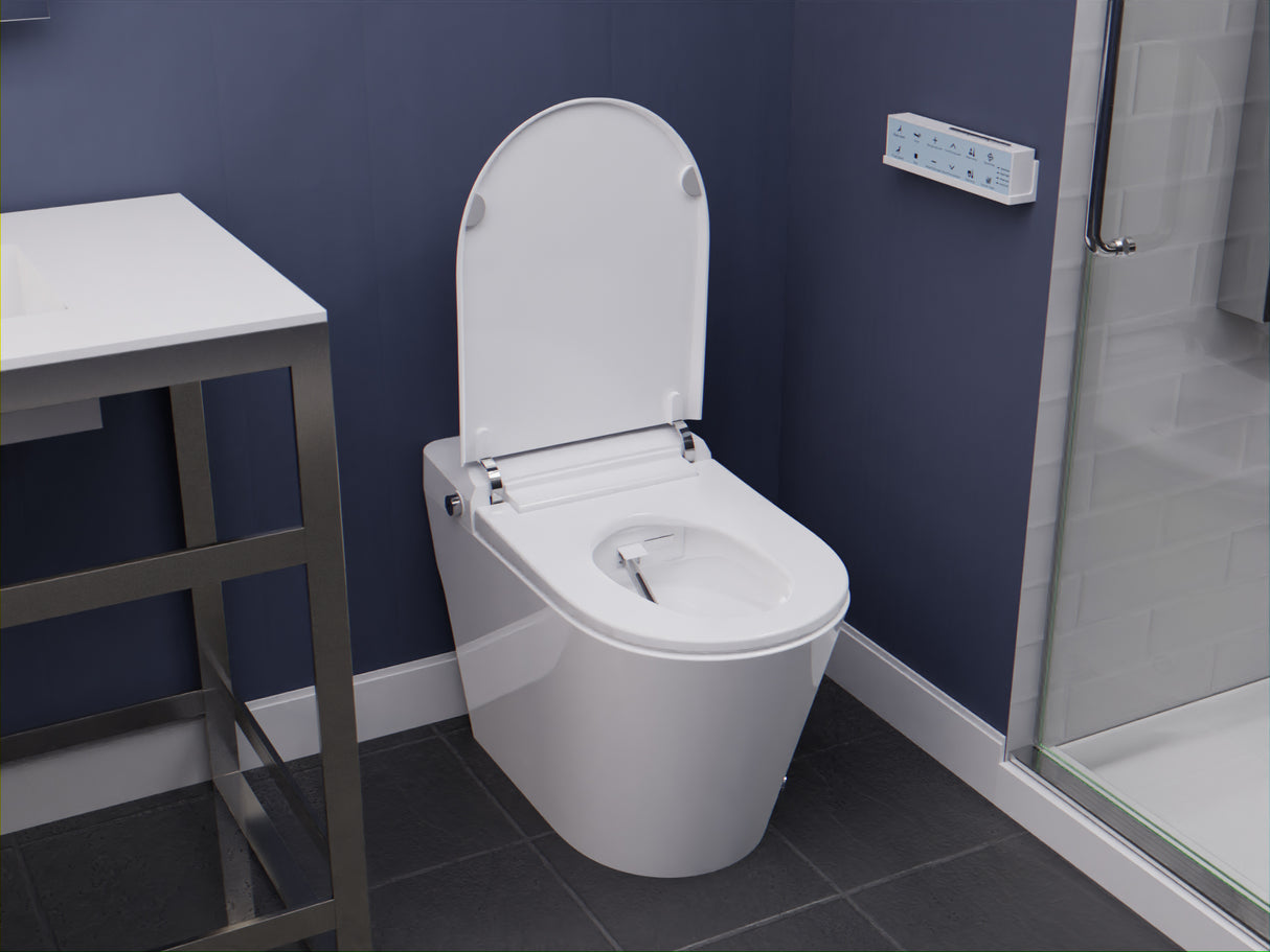 ENVO Echo Elongated Smart Toilet Bidet in White with Auto Open, Auto Close, Auto Flush, and Heated Seat