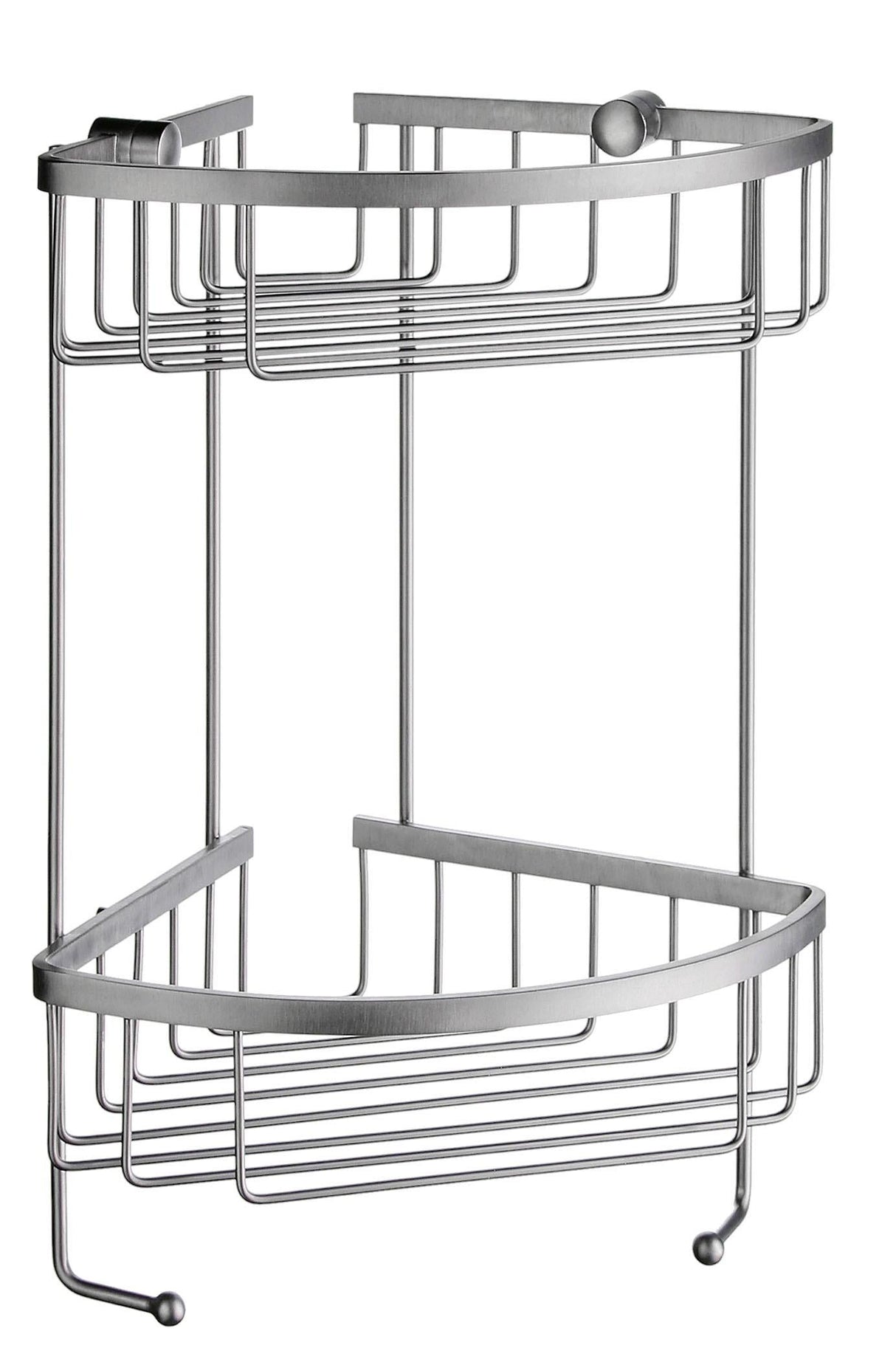 Smedbo Sideline Design Corner Soap Basket Double in Brushed Chrome