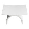 Arched White Matte Solid Surface Resin Bathroom / Shower Stool