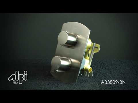 ALFI brand AB3809-BN Brushed Nickel Round Knob 1 Way Thermostatic Shower Mixer