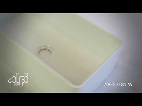 ALFI brand ABF3618 36" White Thin Wall Single Bowl Smooth Apron Fireclay Kitchen Farm Sink