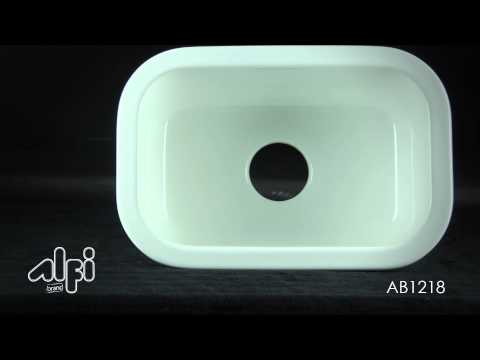 ALFI brand AB1218 Small Rectangular Fireclay Undermount or Drop In Prep / Bar Sink