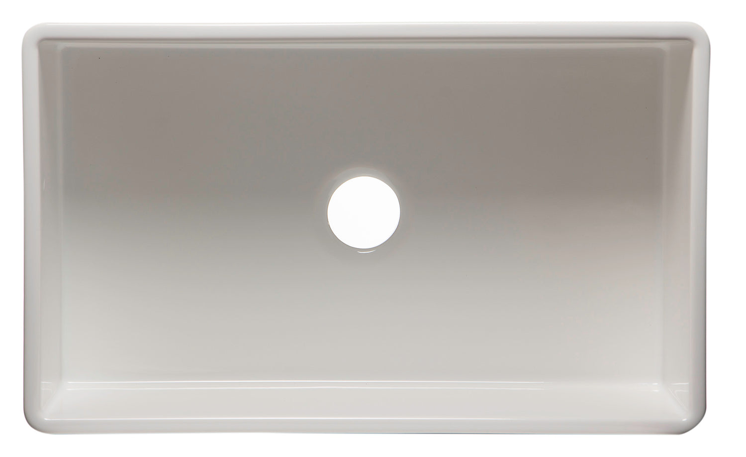 ALFI brand AB533-W 33" White Smooth Apron Single Bowl Fireclay Farm Sink