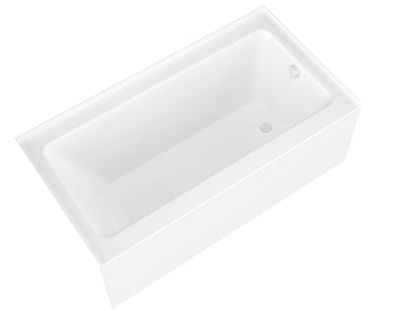 ANZZI SD1001BN-3060R 5 ft. Acrylic Right Drain Rectangle Tub in White With 34 in. by 58 in. Frameless Hinged Tub Door in Brushed Nickel