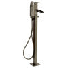 ALFI brand AB2843-BN Brushed Nickel Single Hole Floor Mounted Waterfall Tub Filler