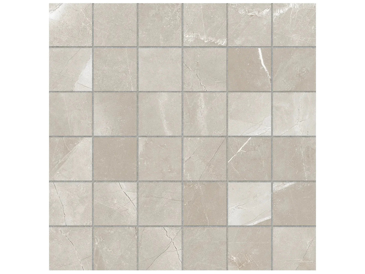 Anatolia Tile 2X2 Matte Classic Pulpis Grey 36 Piece Porcelain Mosaics. 1 Sheet = .96 Sq. Ft. 4501-0066-0 (63-368) Pulpis Grey 2x2 - premium natural stone mosaic tile from Anatolia Tile, available at PoshHaus showroom in Keene, NH