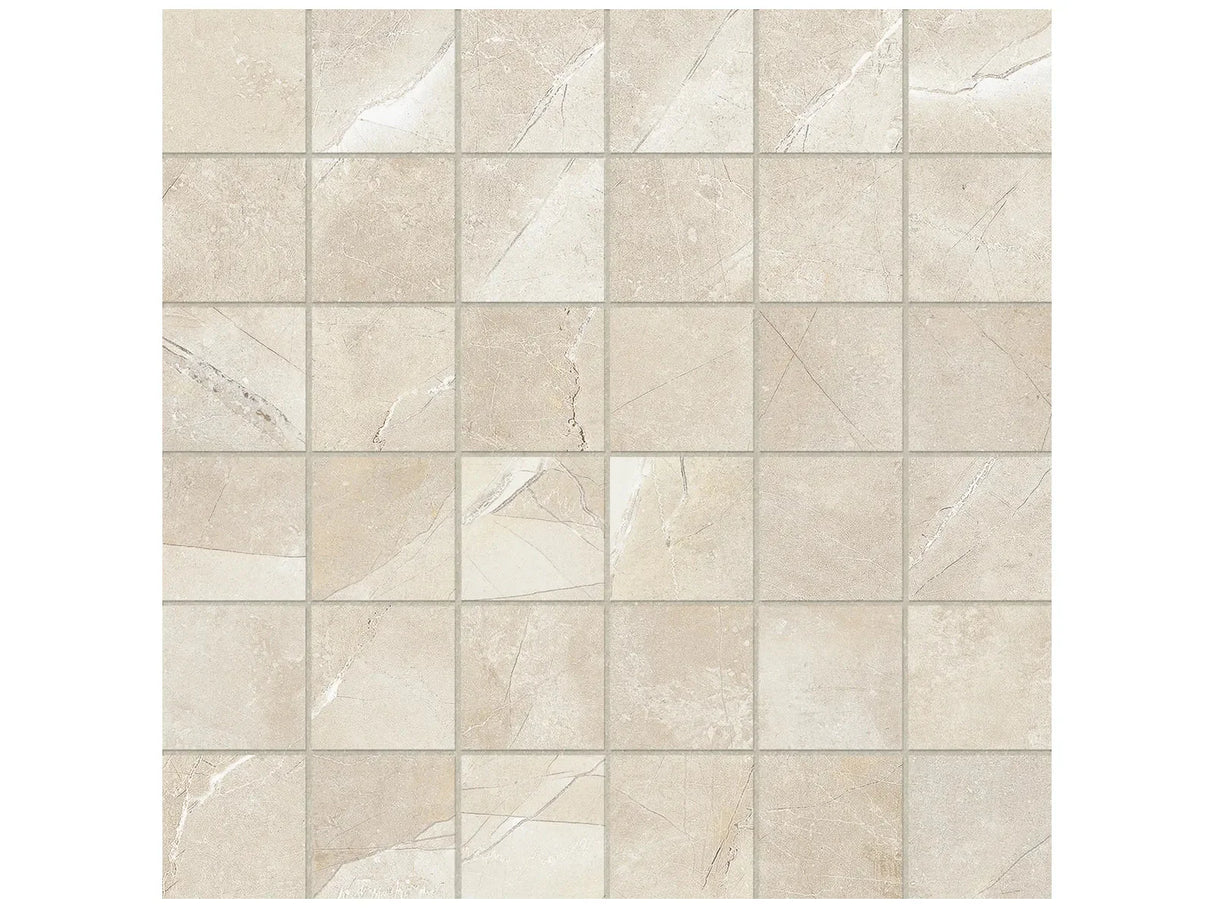 Anatolia Tile 2X2 Matte Classic Pulpis Ivory 36 Piece Porcelain Mosaics. 1 Sheet = .96 Sq. Ft. 4501-0067-0 (63-369) Pulpis Ivory 2x2 - premium natural stone mosaic tile from Anatolia Tile, available at PoshHaus showroom in Keene, NH