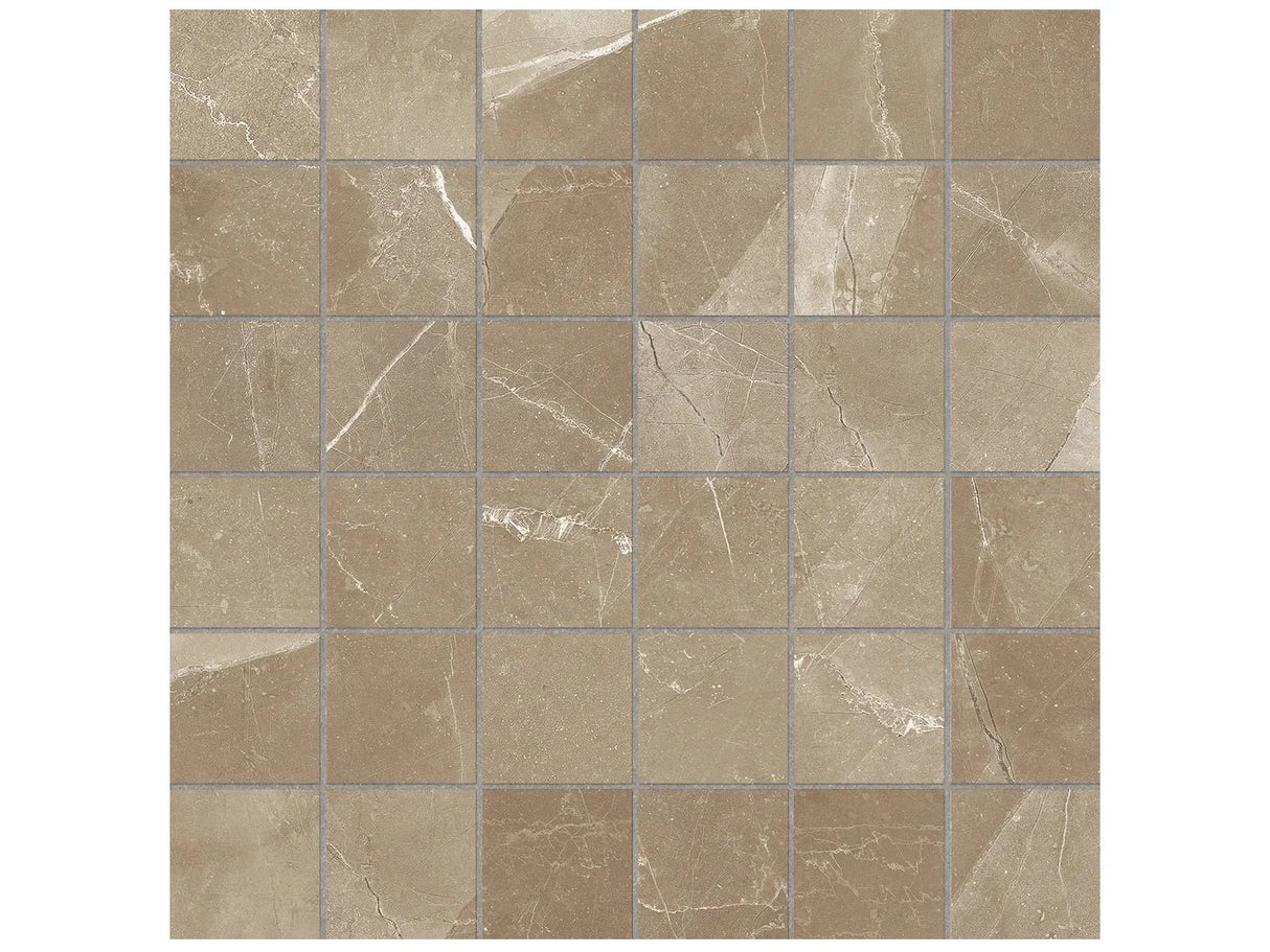 Anatolia Tile 2X2 Matte Classic Pulpis Moca 36 Piece Porcelain Mosaics. 1 Sheet = .96 Sq. Ft. 4501-0068-0 (63-367) Pulpis Moca 2x2 - premium natural stone mosaic tile from Anatolia Tile, available at PoshHaus showroom in Keene, NH