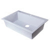 ALFI brand AB3020DI-W White 30" Drop-In Single Bowl Granite Composite Kitchen Sink