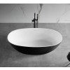 ALFI brand AB9975BM 59" Black & White Matte Oval Solid Surface Resin Soaking Bathtub