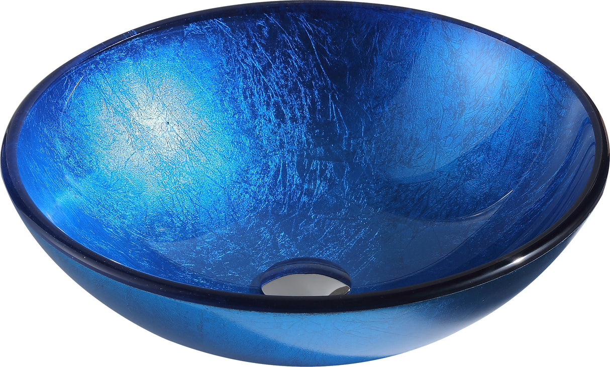 ANZZI LS-AZ027 Clavier Series Vessel Sink in Lustrous Blue