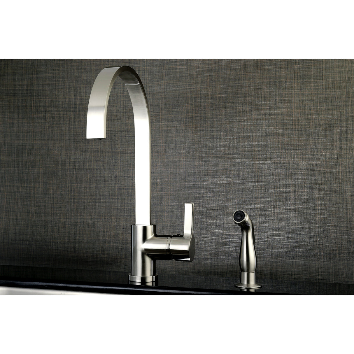 Gourmetier LS8718CTLSP Continental Single-Handle Kitchen Faucet with Side Sprayer, Brushed Nickel