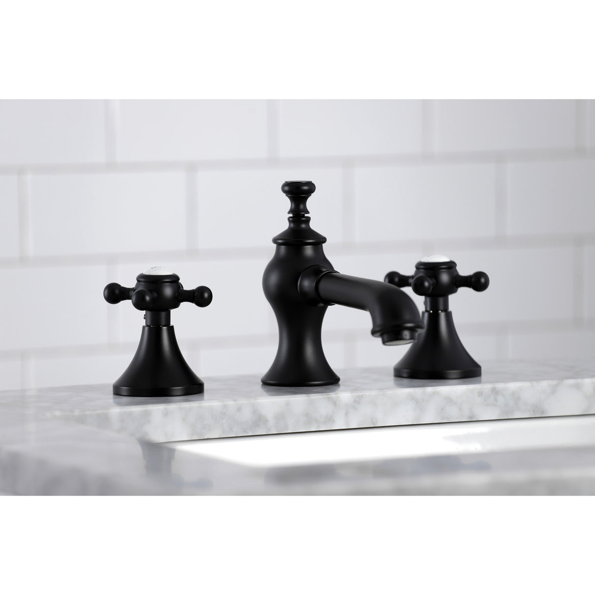 Kingston Brass KC7060BX English Country 8 in. Widespread Bathroom Faucet, Matte Black