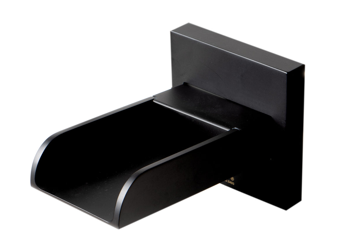 Black Matte Widespread Wall Mounted Modern Waterfall Bathroom Faucet