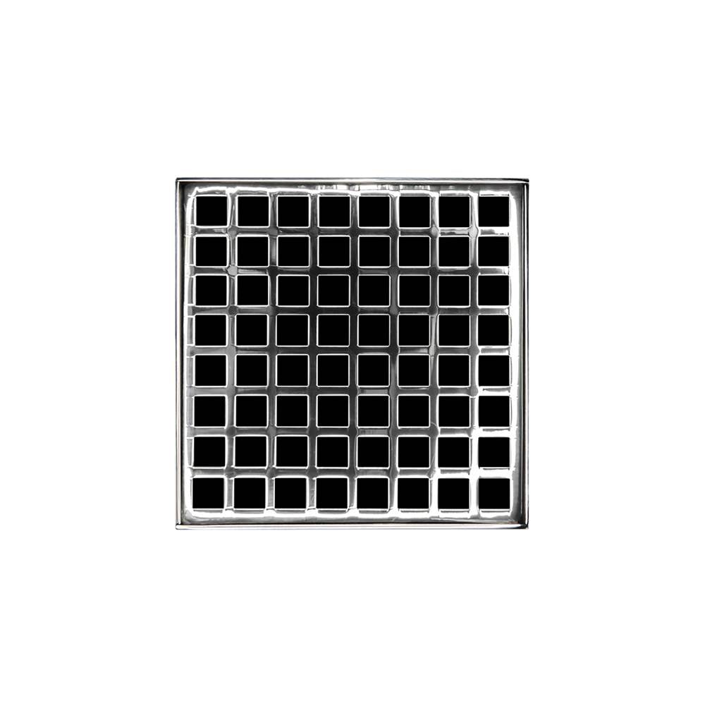 Infinity Drain Q 5 5” Strainer - Squares Pattern & 2" Throat for Q 5, QD 5, QDB 5