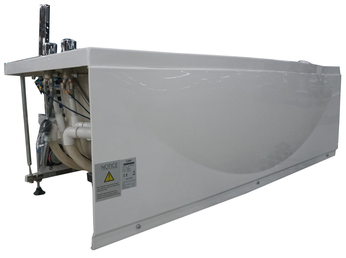 EAGO AM189ETL-L 6 ft Left Drain Acrylic White Whirlpool Bathtub w Fixtures