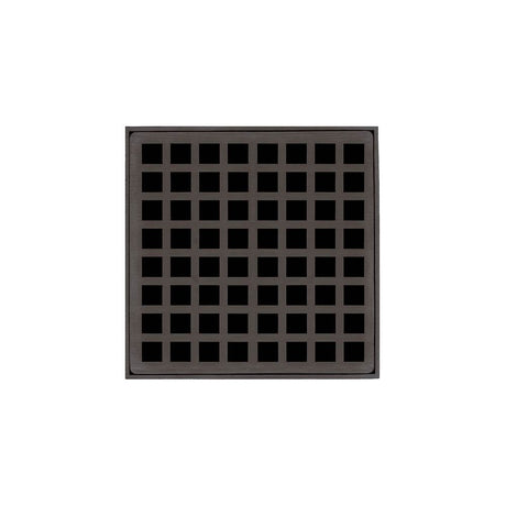 Infinity Drain QD 5-2I 5” x 5” QD 5 - Strainer - Squares Pattern & 2" Throat w/Cast Iron Drain Body 2” Outlet