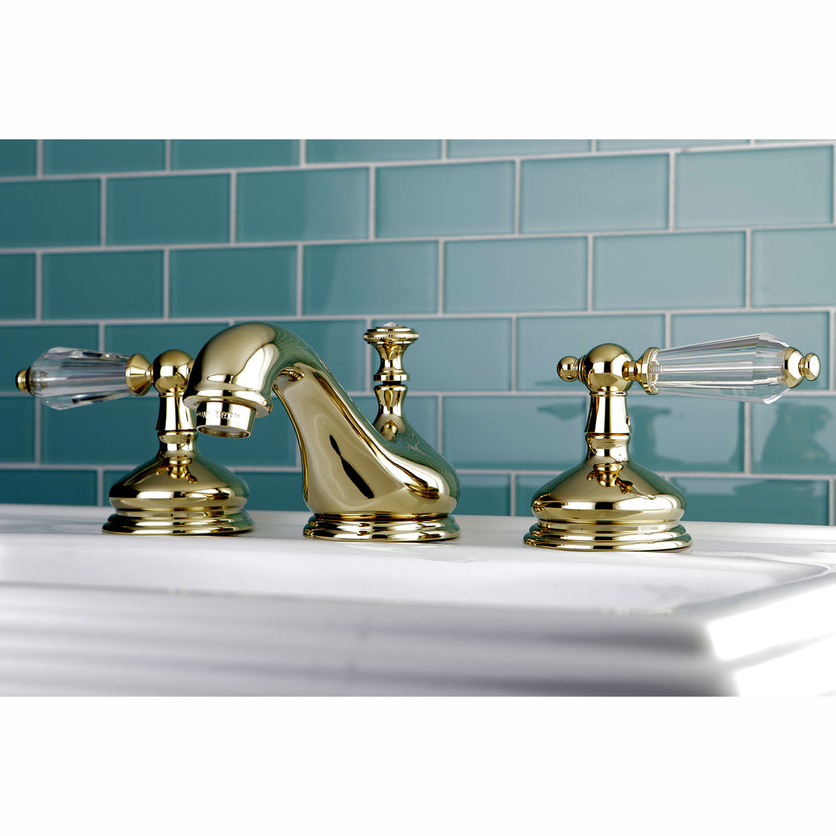 Kingston Brass KS1162WLL 8 in. Widespread Bathroom Faucet, Polished Brass