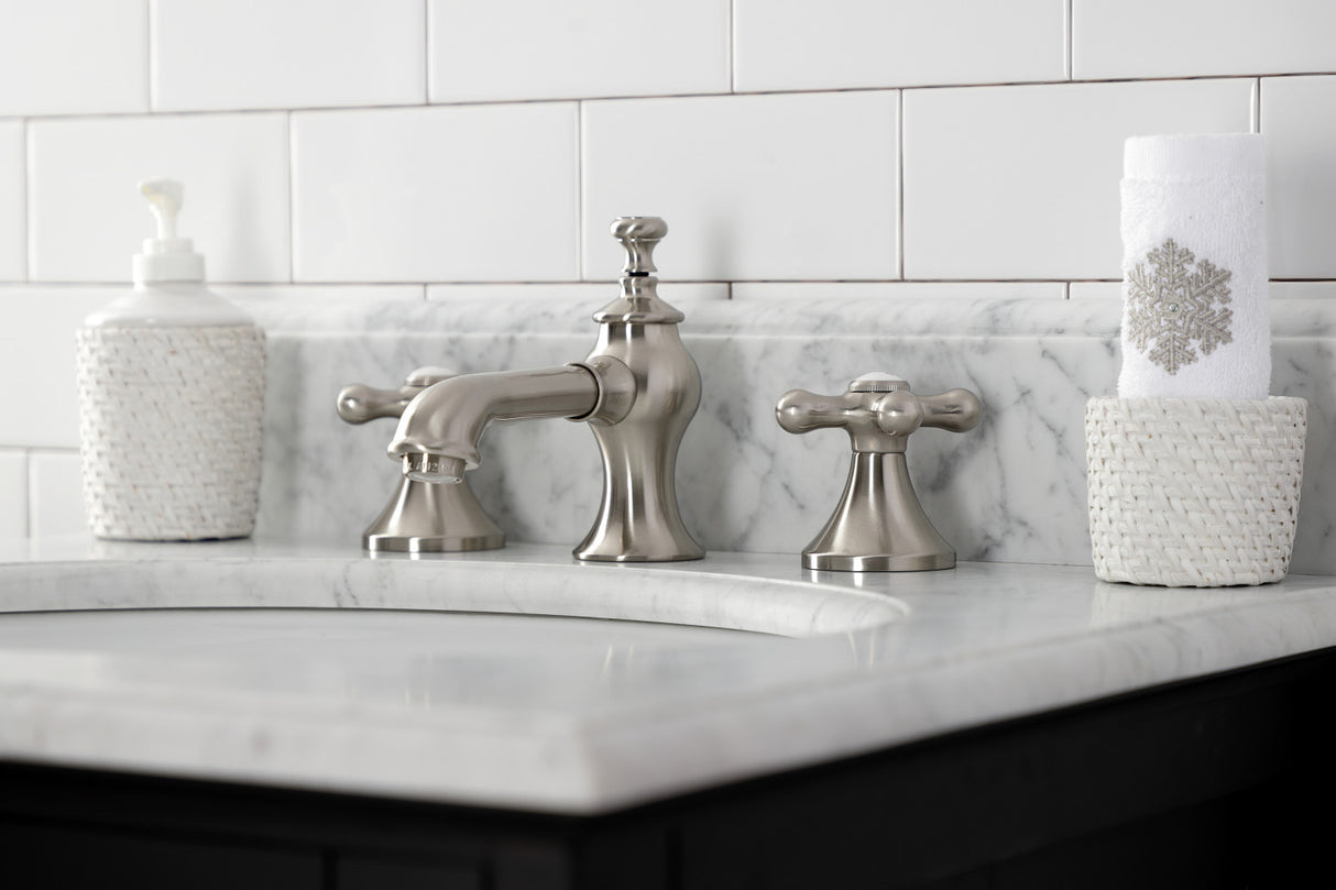 Kingston Brass KC7068AX Vintage 8 in. Widespread Bathroom Faucet, Brushed Nickel