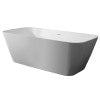 ALFI brand AB9952 67" White Rectangular Solid Surface Smooth Resin Soaking Bathtub