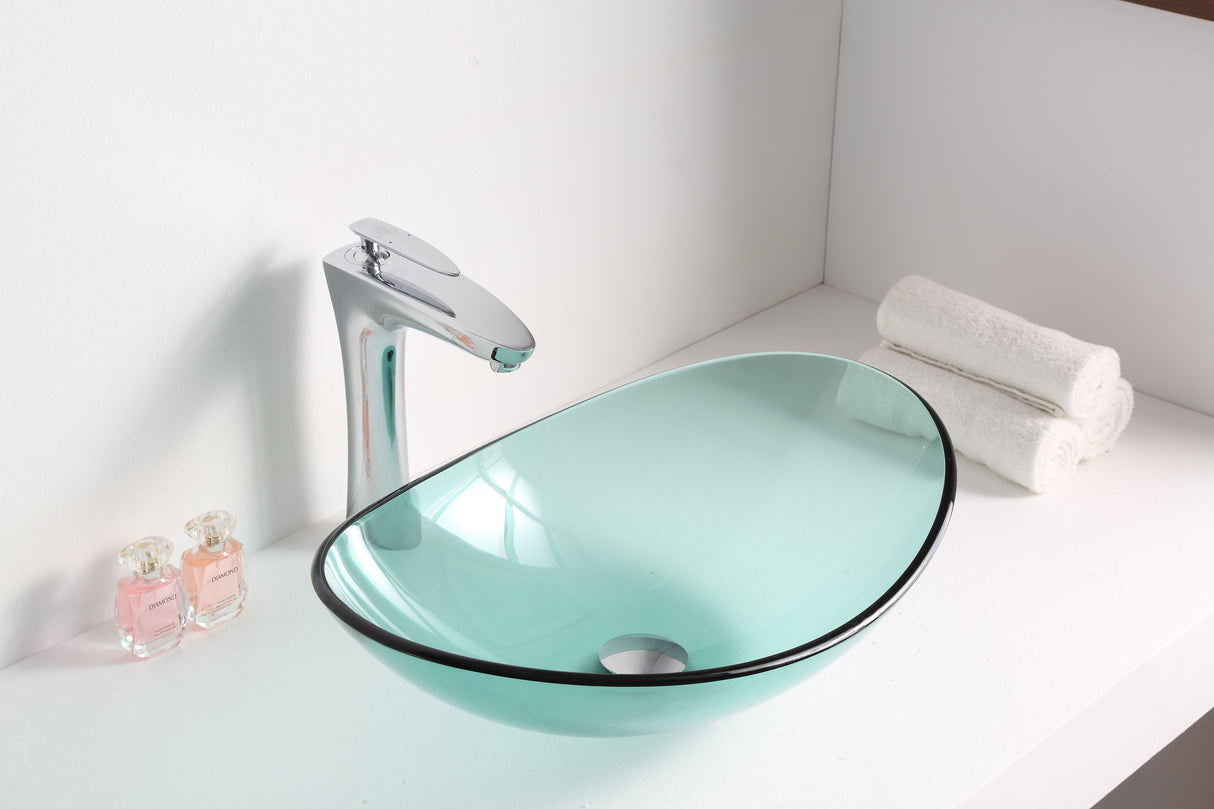 ANZZI LS-AZ8121 Tale Series Deco-Glass Vessel Sink in Lustrous Green