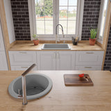 Gray Matte 27" x 18" Fireclay Undermount / Drop In Firelcay Kitchen Sink