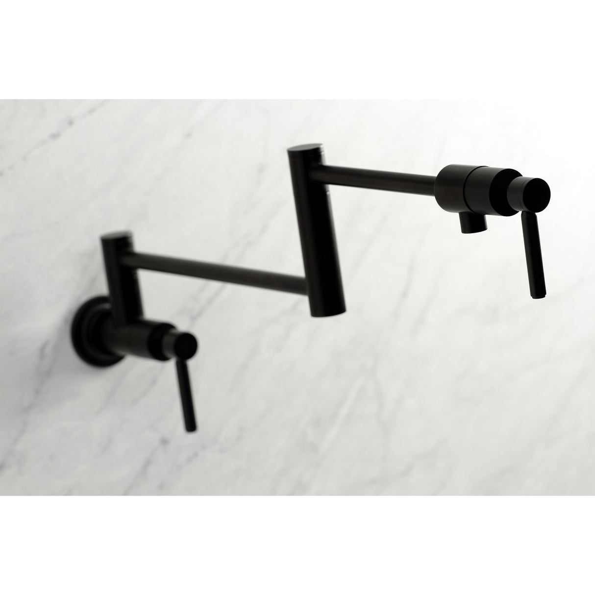 Kingston Brass KS4100DL Concord Wall Mount Pot Filler, Matte Black