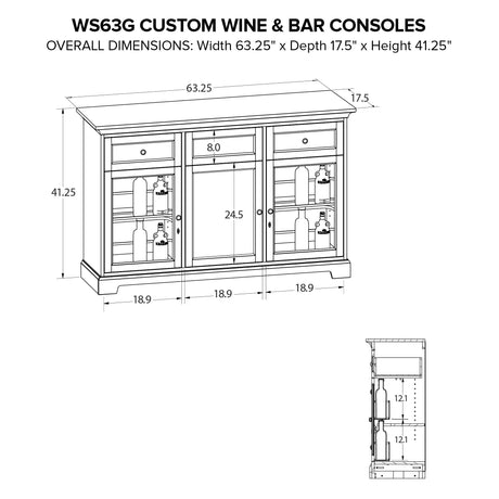Howard Miller Custom Wine/Spirits Console WS63G