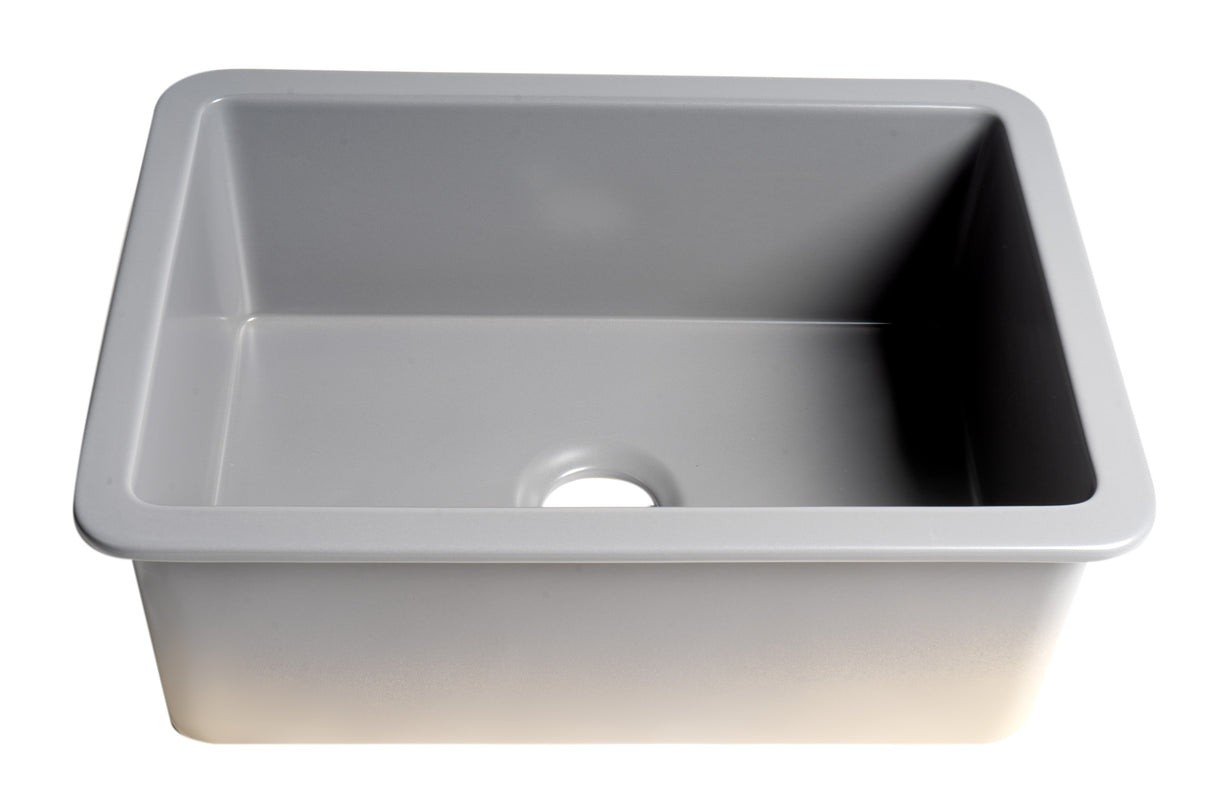 Gray Matte 27" x 18" Fireclay Undermount / Drop In Firelcay Kitchen Sink