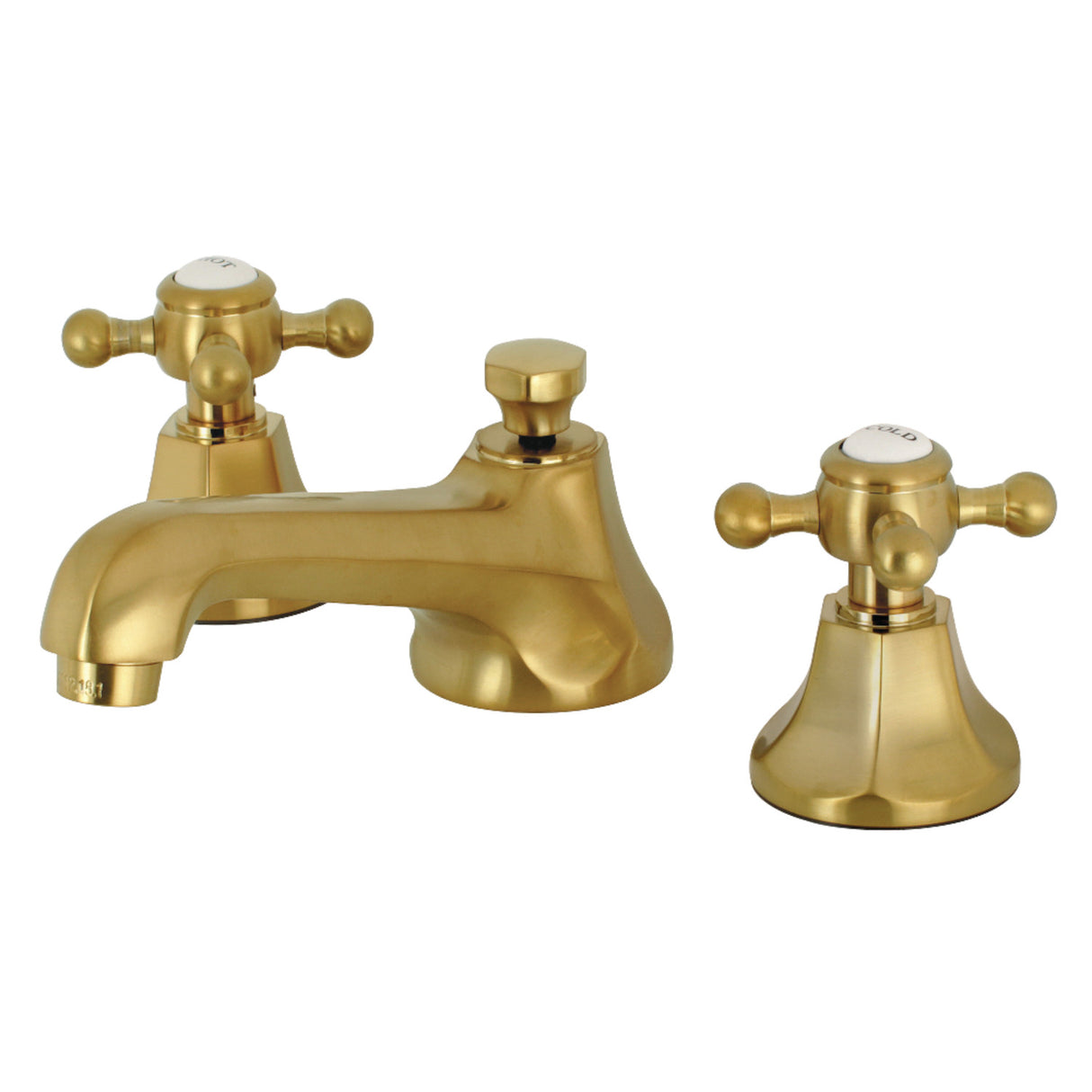 Kingston Brass KS4467BX 8 in. Widespread Bathroom Faucet, Brushed Brass