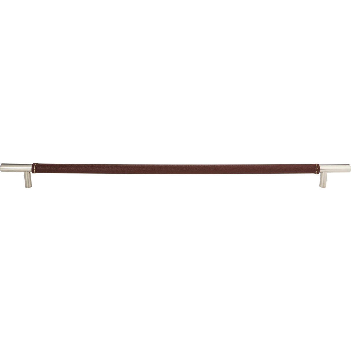Atlas Homewares Zanzibar Brown Appliance Pull 17 Inch (c-c) Leather Polished Chrome
