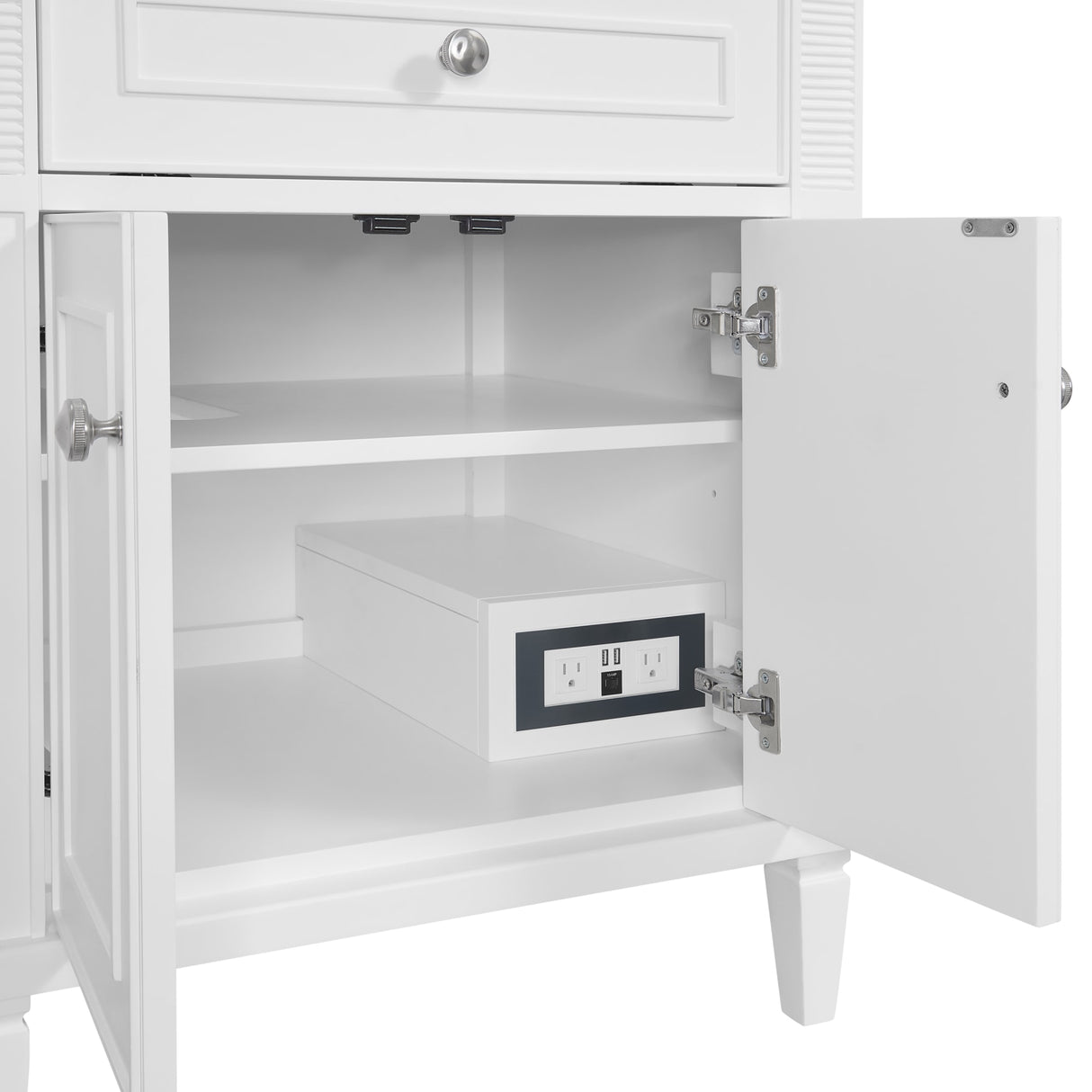 Lorelai 72" Double Vanity, Bright White w/ 3 CM Victorian Silver Silestone Top