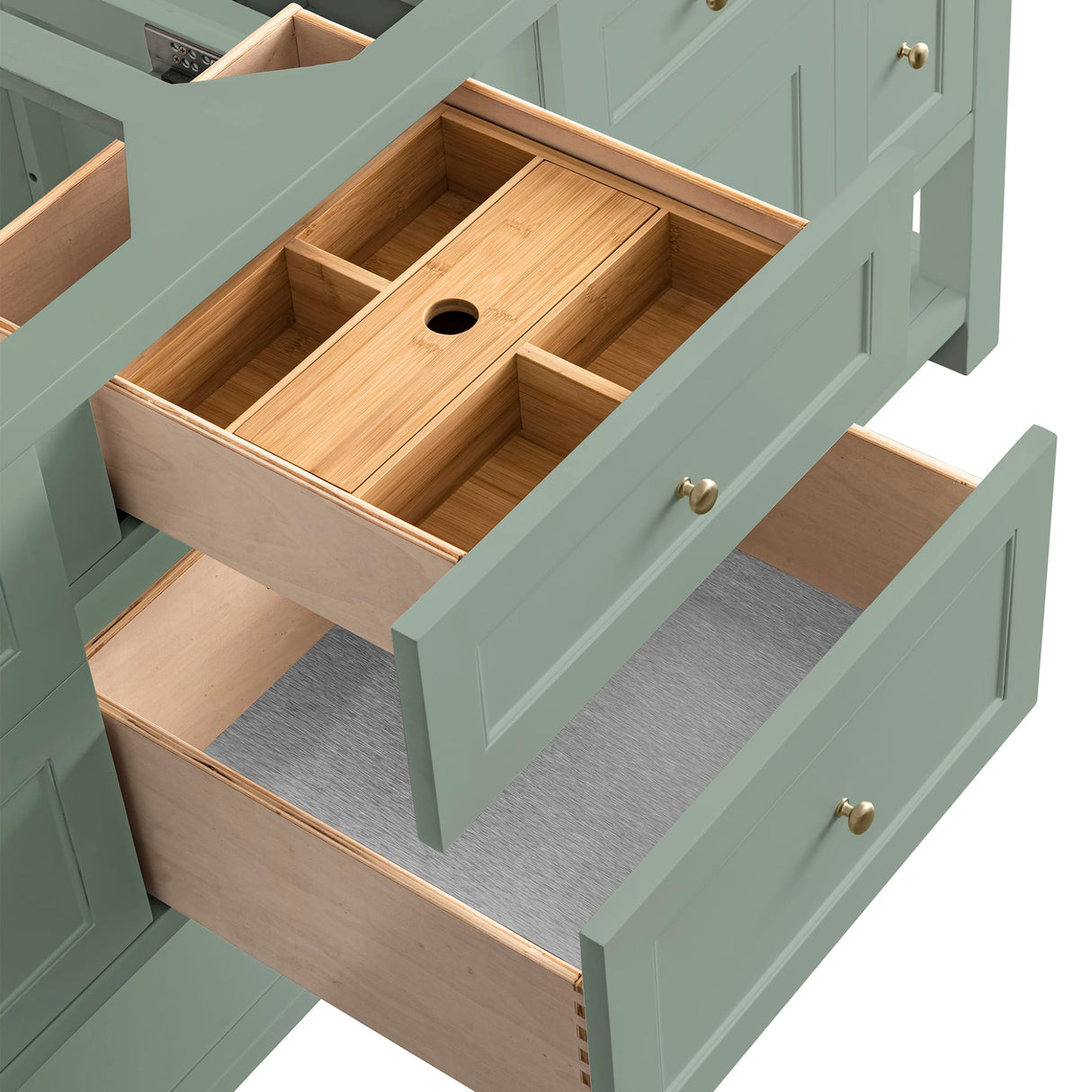 Breckenridge 72" Double Vanity, Smokey Celadon w/ 3 CM Ethereal Noctis Top
