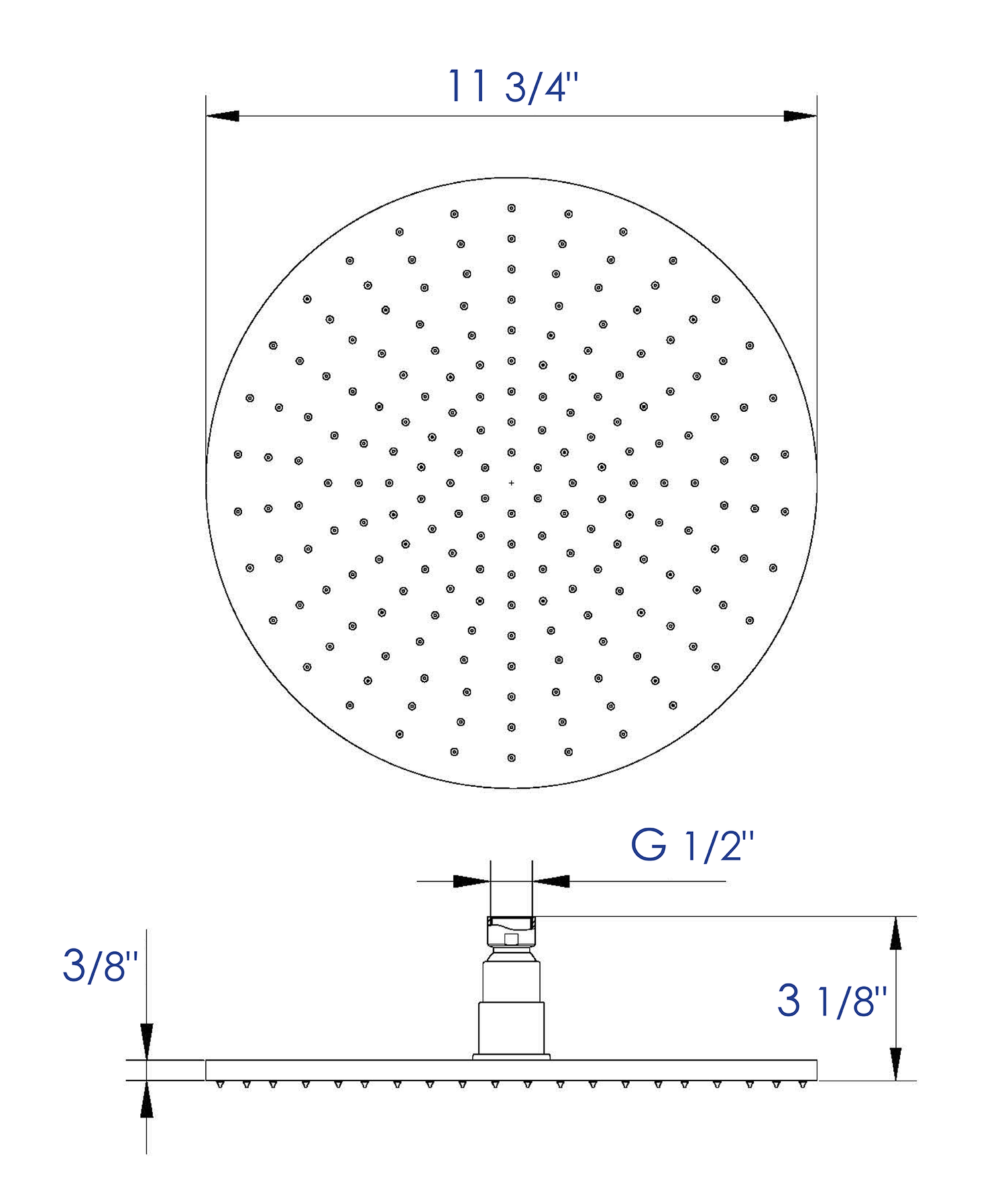 ALFI brand LED12R-BN Brushed Nickel 12" Round Multi Color LED Rain Shower Head