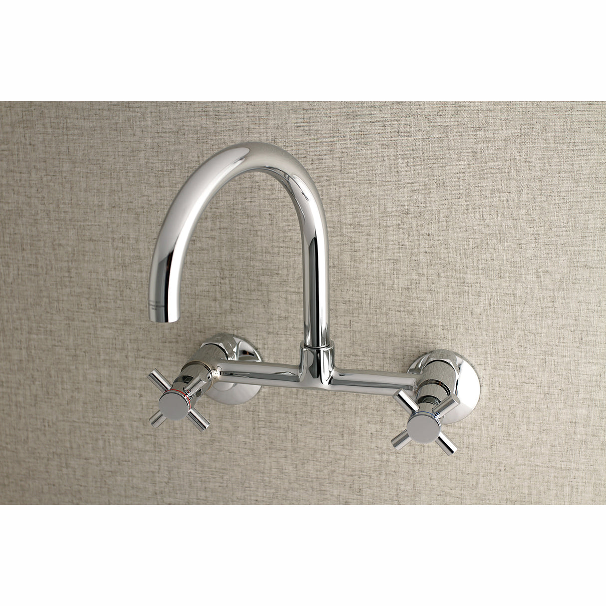 Kingston Brass Concord 8-Inch Adjustable Center Wall Mount Kitchen Faucet, Polished Chrome