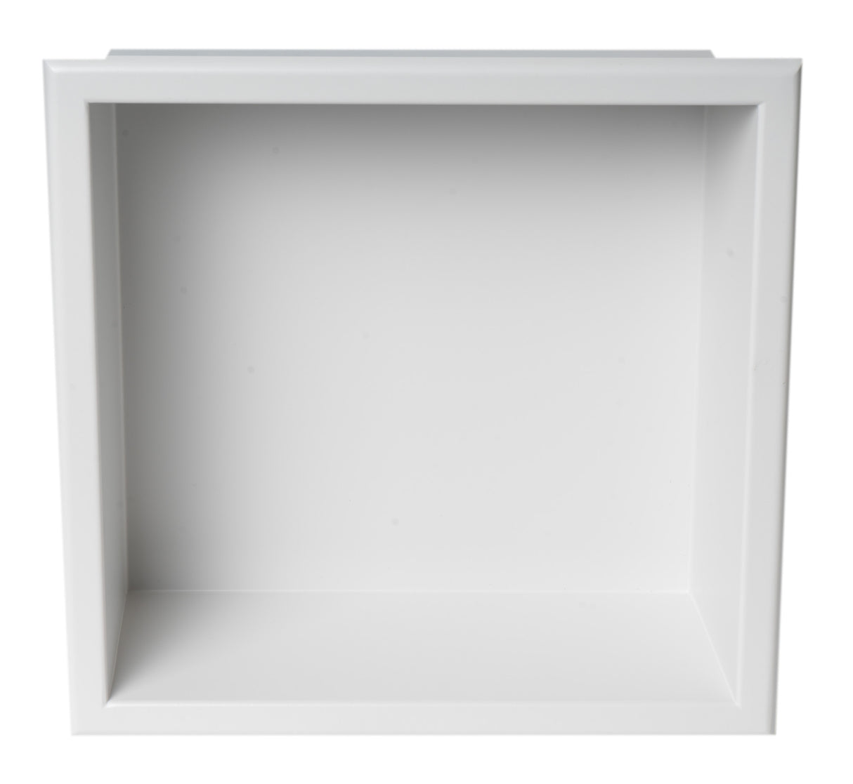 ALFI brand 12" x 12" White Matte Stainless Steel Square Single Shelf Bath Shower Niche