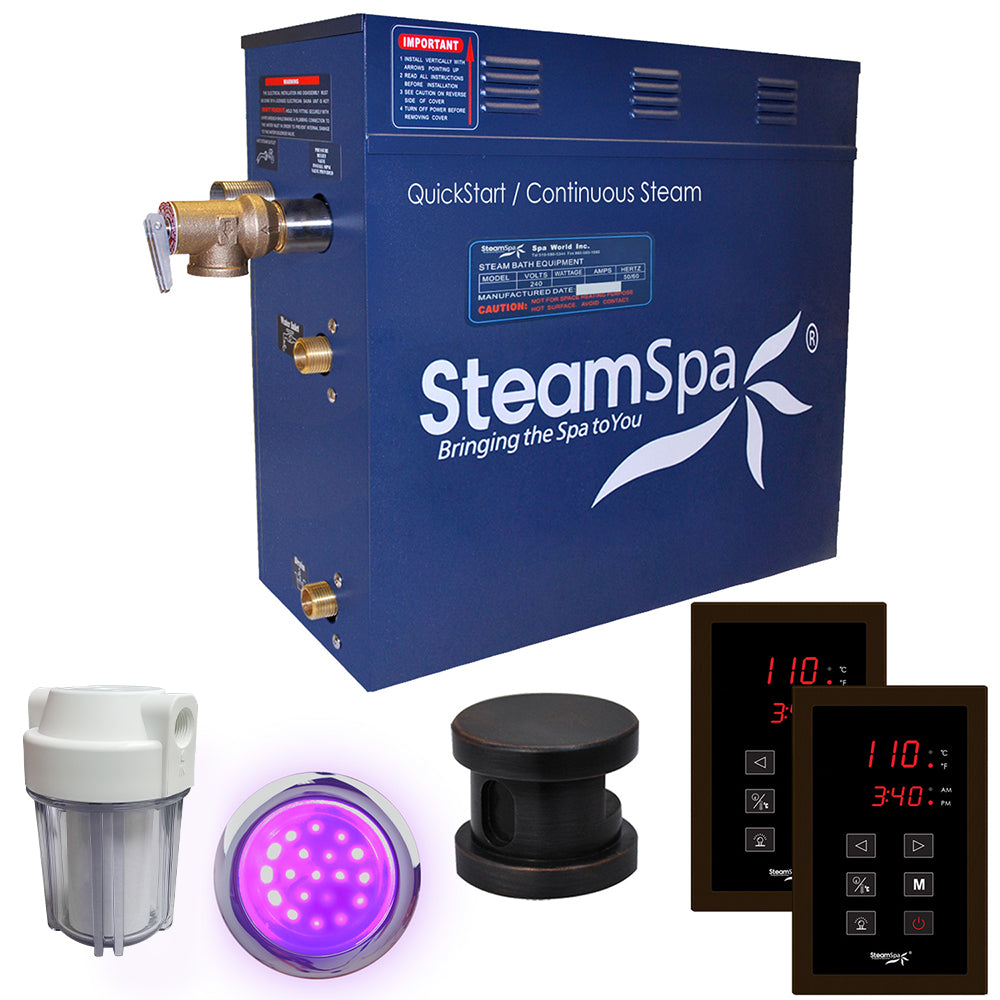 SteamSpa Royal 6 KW QuickStart Acu-Steam Bath Generator Package in Oil Rubbed Bronze RYT600OB