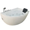 EAGO AM161-L 5' Single Person Corner White Acrylic Whirlpool Bath Tub - Drain on Left
