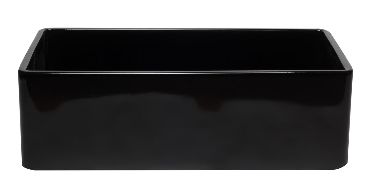 ALFI brand AB3320SB-BG 33 inch Black Reversible Single Fireclay Farmhouse Kitchen Sink