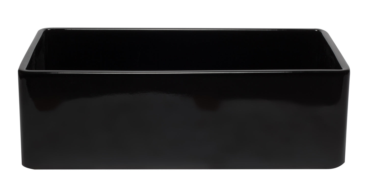 ALFI brand AB3320SB-BG 33 inch Black Reversible Single Fireclay Farmhouse Kitchen Sink
