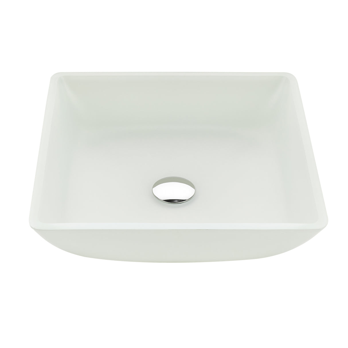 ANZZI LS-AZ912 Solstice Square Glass Vessel Bathroom Sink with White Finish