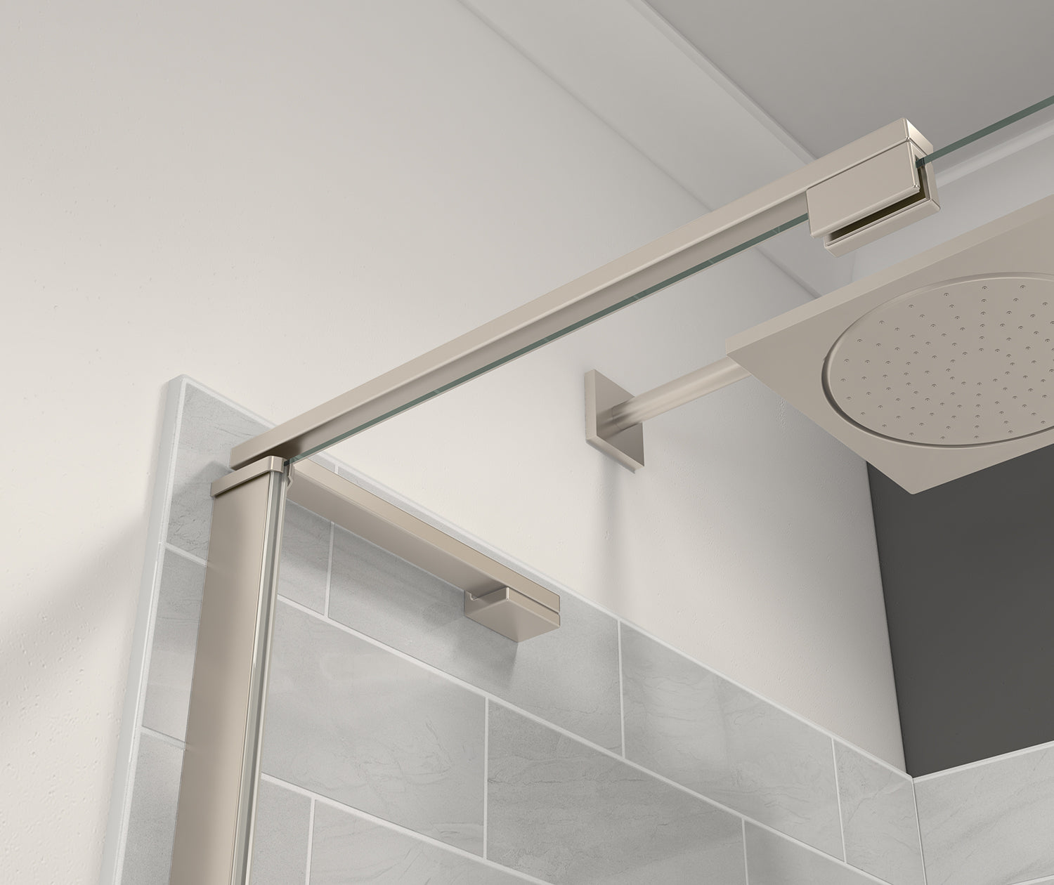 MAAX 139584-810-305-000 Capella 78 32 ½-35 ½ x 78 in. 8 mm Pivot Shower Door for Alcove Installation with GlassShield® glass in Brushed Nickel