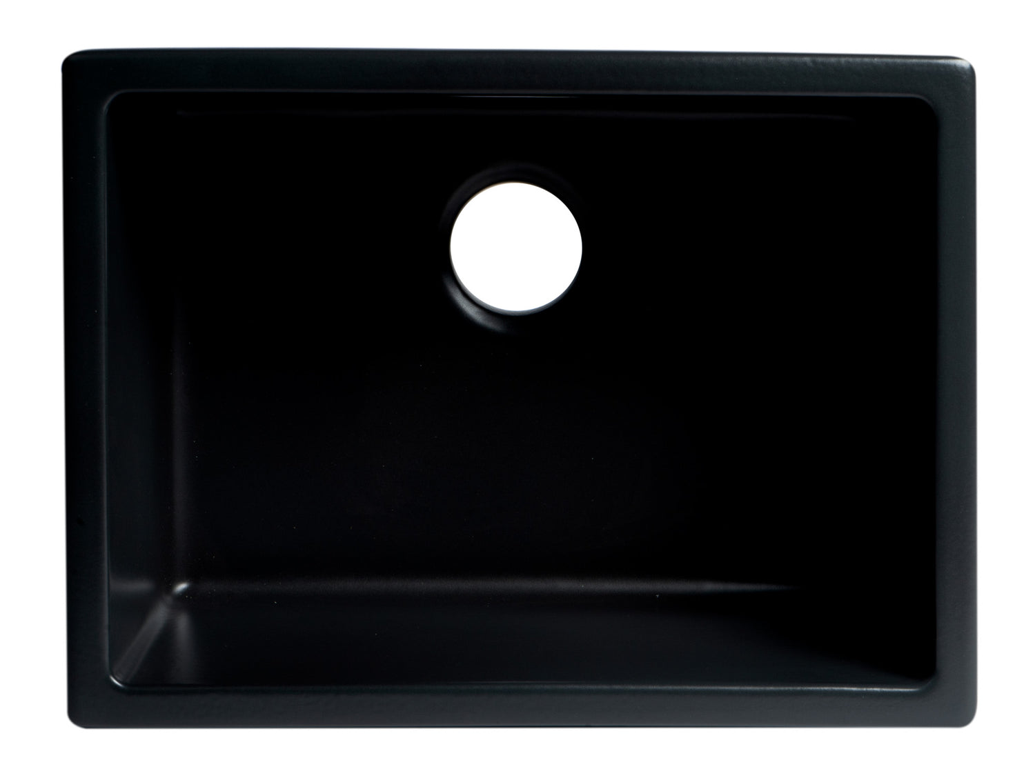 Black Matte 24" x 18" Fireclay Undermount / Drop In Fireclay Kitchen Sink
