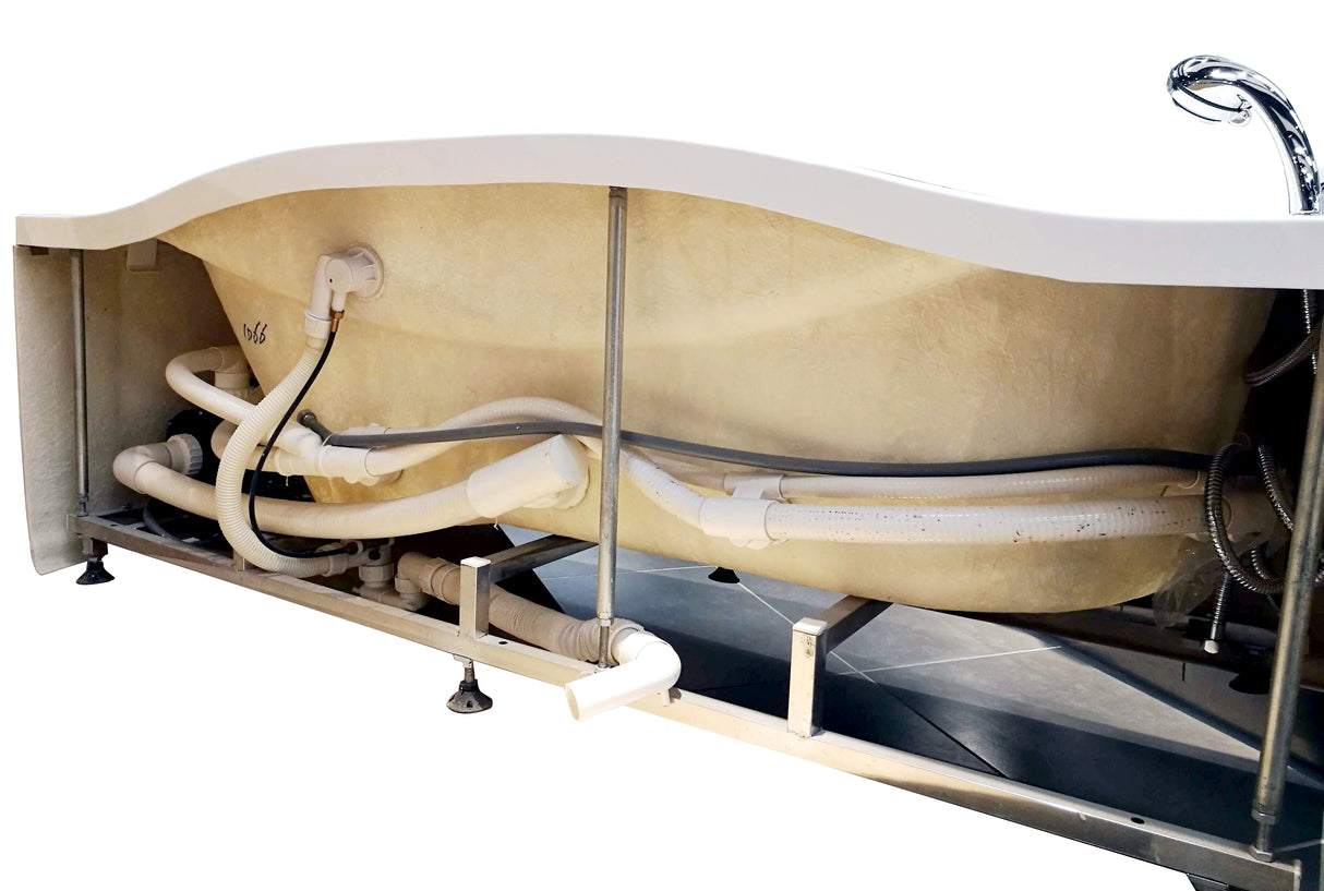 EAGO AM189ETL-L 6 ft Left Drain Acrylic White Whirlpool Bathtub w Fixtures