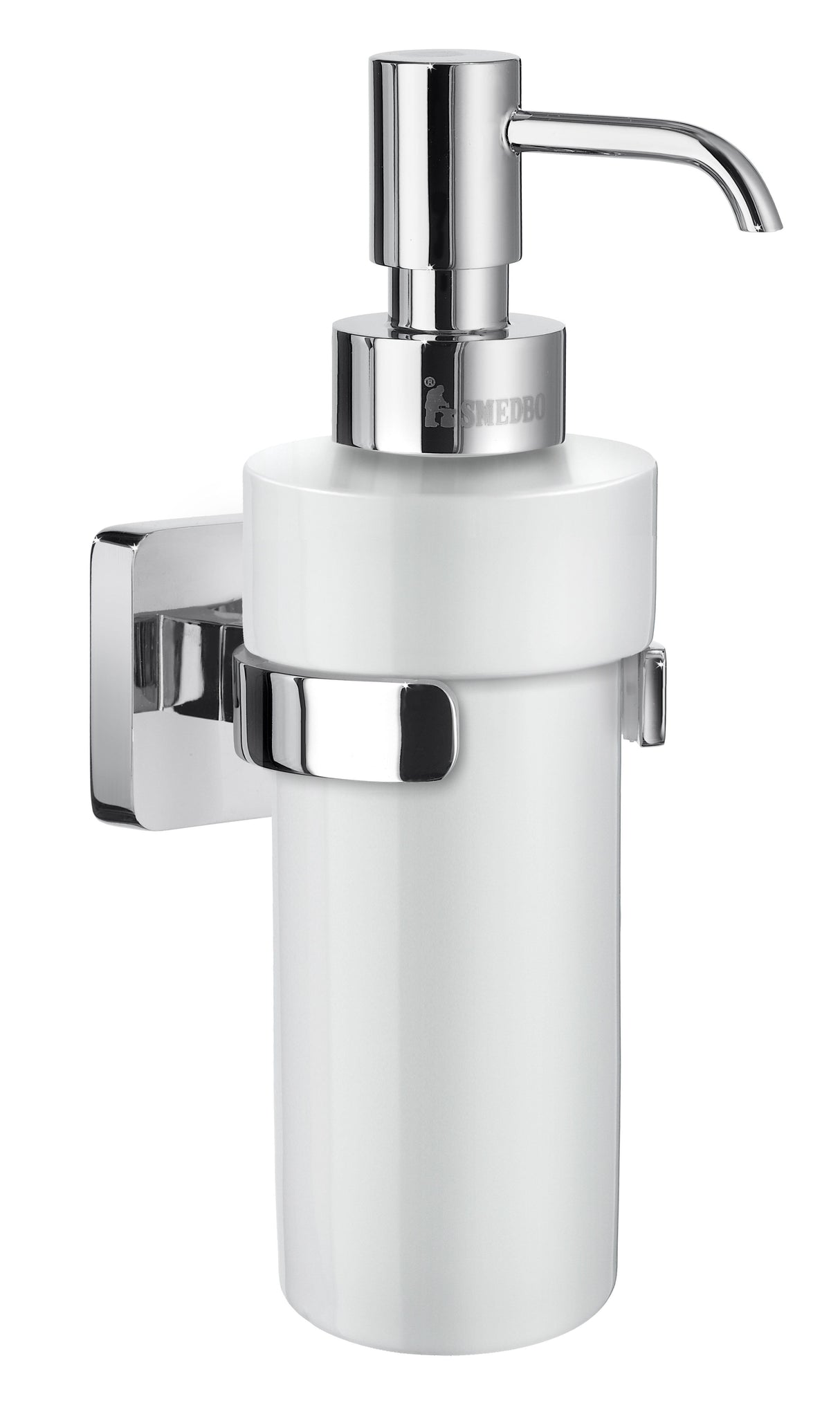 Smedbo Ice- Holder with Porcelain Soap Dispenser in Polished Chrome