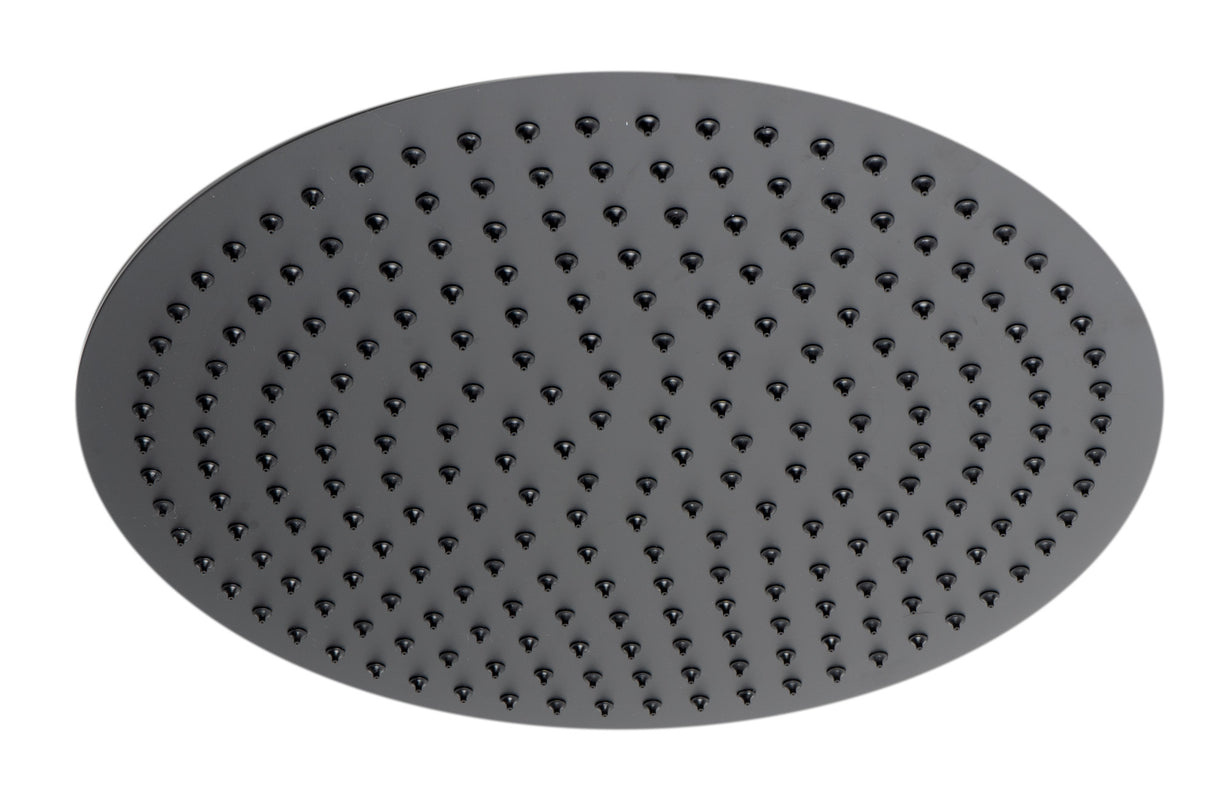 Matte Black Stainless Steel 16" Round Ultra-Thin Rain Shower Head